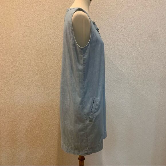 Madewell Chambray Dress S Lace Up Denim - Picture 7 of 9